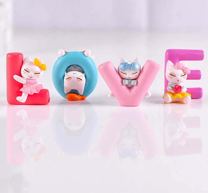 Miniture Fairy Garden Accessories Supplies Lovely Resin Cat Kids Toys Pot Bonsai Miniature Garden Terrariums Fairy Garden Animals Figurine Kits Items Decoration Table Ornaments